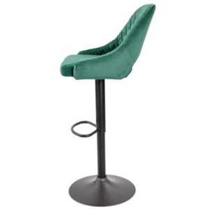 mobiliario-contract-taburete yasur regulable metal negro tapizado velvet 56 verde oscuro 4 1